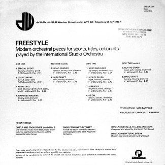 Freestyle LP from DeWolfe - back